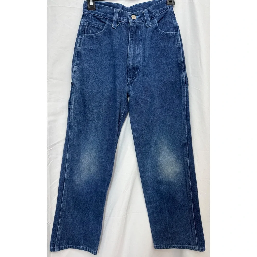 Vintage Hot Kids Baggy Skater Jeans‎ Boys 10 Blue Carpenter Embroidered Y2K
